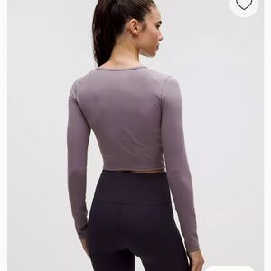 Athleta Mauve Purple Long Sleeve Crop Top Athleisure Size S